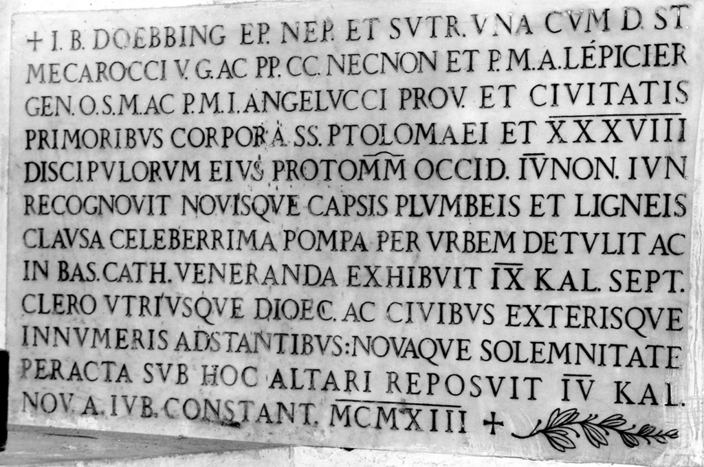 lapide documentaria - ambito laziale (sec. XX)