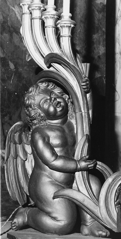 angelo reggicandelabro (scultura, coppia) - ambito laziale (inizio sec. XIX, sec. XX)