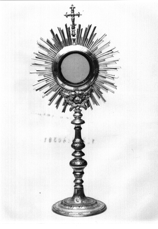 ostensorio - a raggiera - ambito laziale (seconda metà sec. XIX)