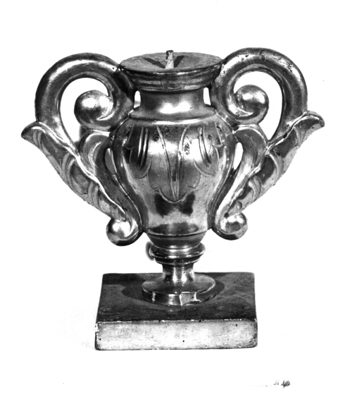 vaso d'altare con composizione floreale, serie di Pelitti Giuseppe di Novara Fabbrica (seconda metà sec. XIX)