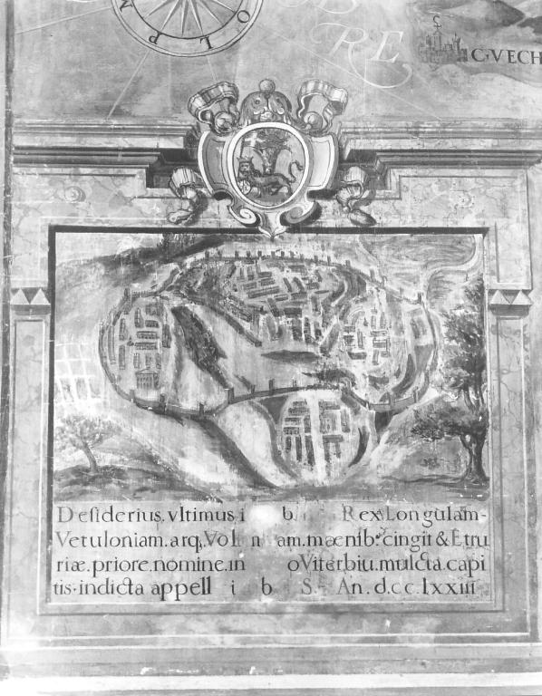 pianta della città di Viterbo (dipinto) di Croce Baldassarre (sec. XVI)