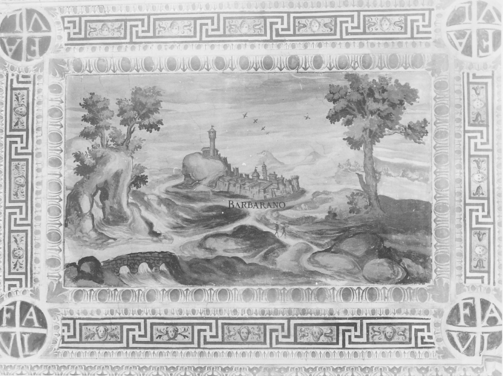 veduta di Barbarano (dipinto) di Ligustri Tarquinio (sec. XVI)