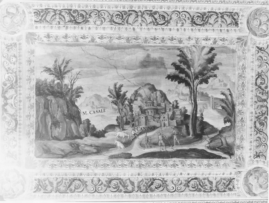 veduta di Casale e Canino (dipinto) di Ligustri Tarquinio (sec. XVI)