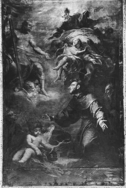 visione di San Francesco d'Assisi (dipinto) - ambito laziale (sec. XVII)