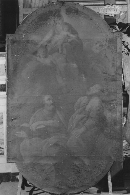 Madonna in gloria tra gli evangelisti (dipinto) - ambito napoletano (sec. XVIII)