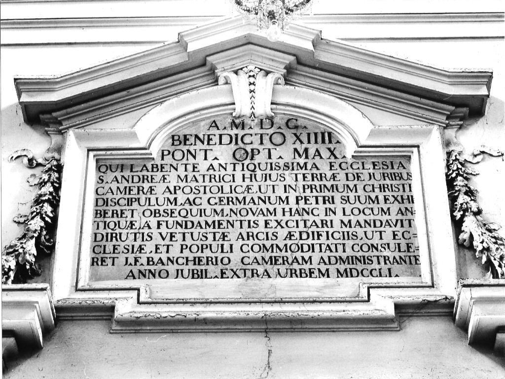 lapide documentaria - ambito laziale (sec. XVIII)