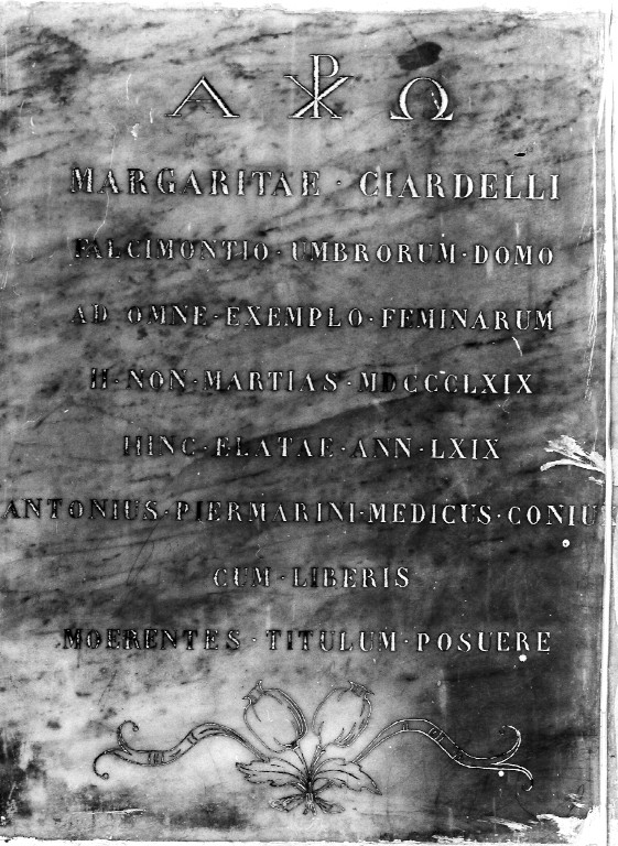 lapide commemorativa - ambito laziale (sec. XIX)