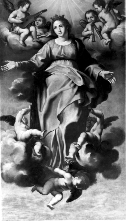 Madonna Assunta con angeli (dipinto) di Carosi Ludovico (attribuito) (prima metà sec. XVI)