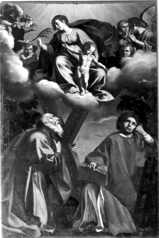 apparizione della Madonna (dipinto) di Carosi Ludovico (attribuito) (prima metà sec. XVII)