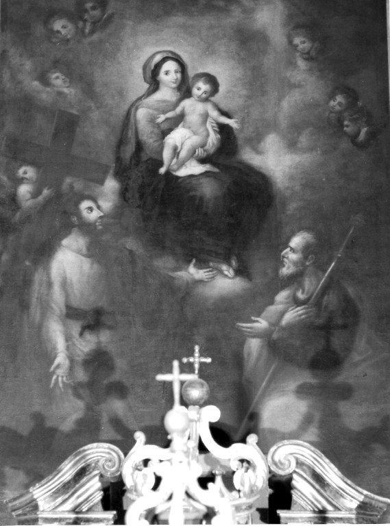 Madonna con Bambino e Santi (dipinto) di Papini Pietro (attribuito) (sec. XIX)