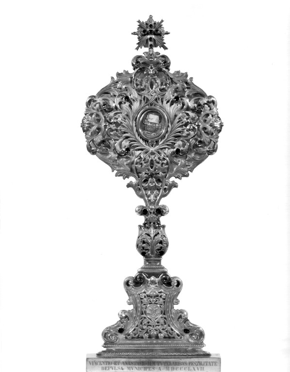 reliquiario - a ostensorio - ambito laziale (sec. XIX)