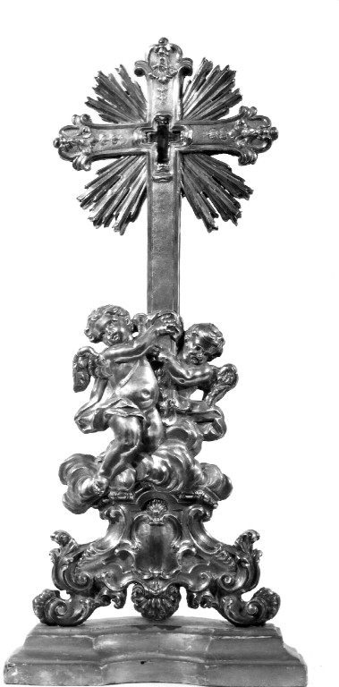 reliquiario - a croce - ambito laziale (seconda metà sec. XVIII)