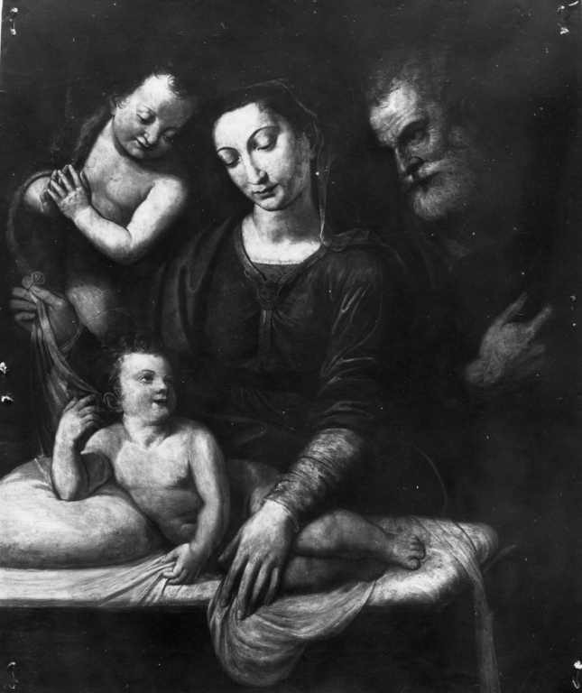 Sacra Famiglia con San Giovannino (dipinto) di Pippi Giulio detto Giulio Romano (maniera) (seconda metà sec. XVI)