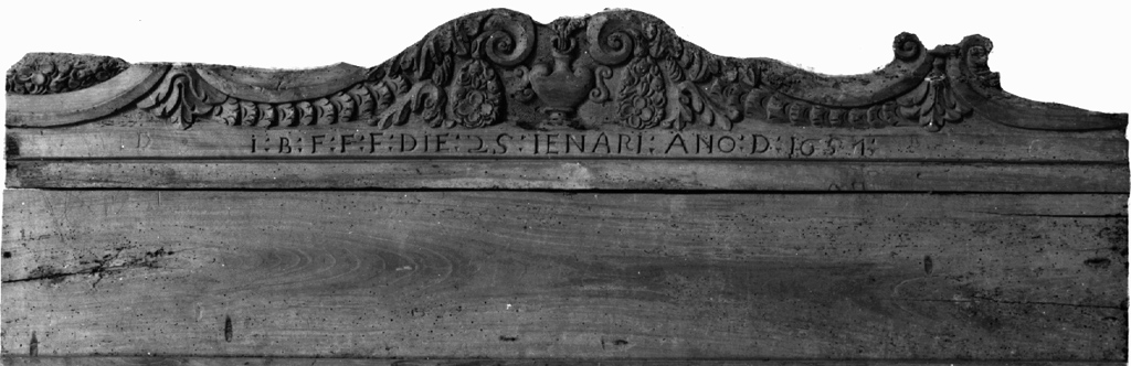 banco, frammento - ambito laziale (sec. XVII)