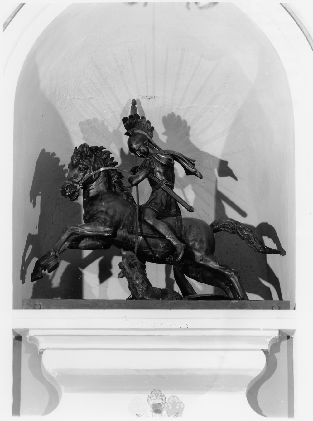San Giorgio a cavallo (scultura) - ambito laziale (fine sec. XIX)