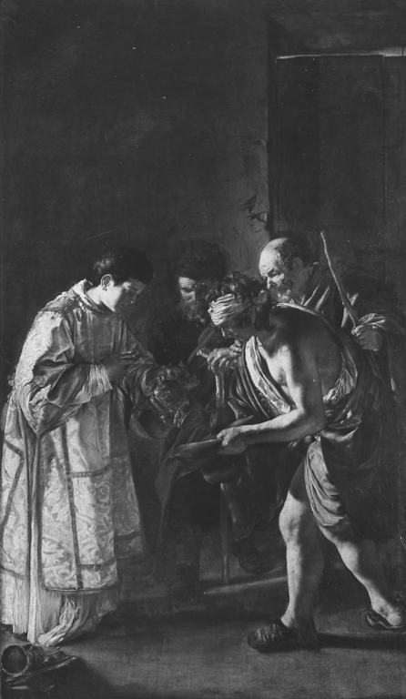 elemosina di San Lorenzo (dipinto) di Serodine Giovanni (primo quarto sec. XVII)