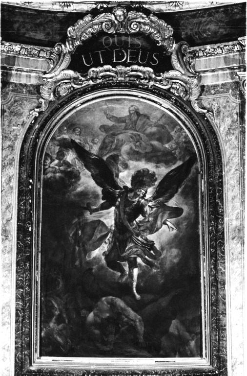 San Michele Arcangelo schiaccia il demonio (dipinto) di Zucchetti Filippo (sec. XVIII)