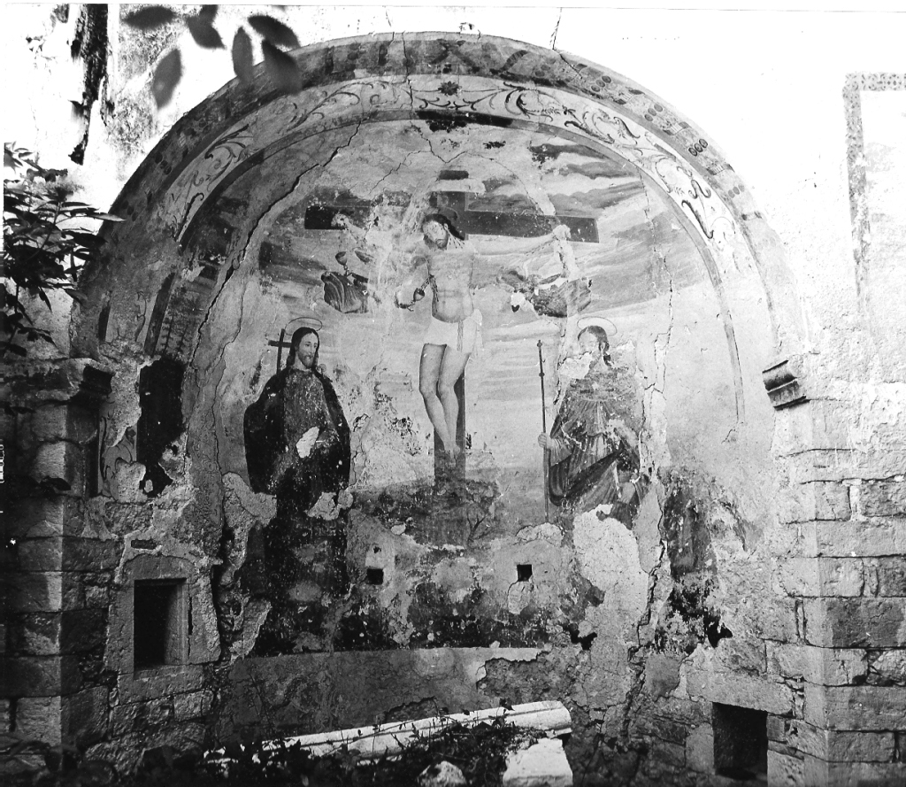 crocifissione di Cristo (dipinto) - ambito umbro-laziale (ultimo quarto sec. XVI)