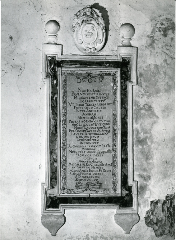 monumento funebre - ambito laziale (ultimo quarto sec. XVII)