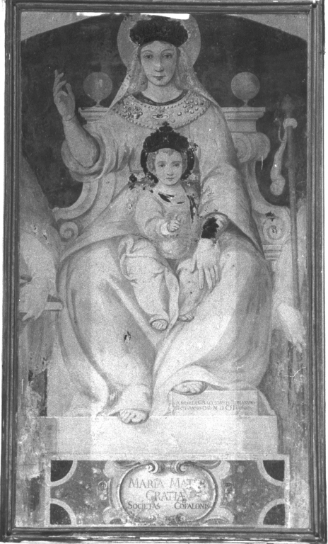 Madonna in trono con Bambino (dipinto) di Bacciomei Andrea (attribuito) (sec. XVII)