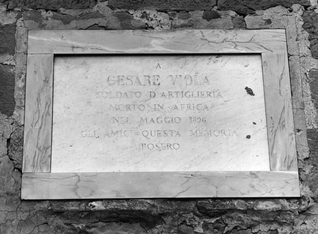 lapide commemorativa - ambito laziale (sec. XIX)