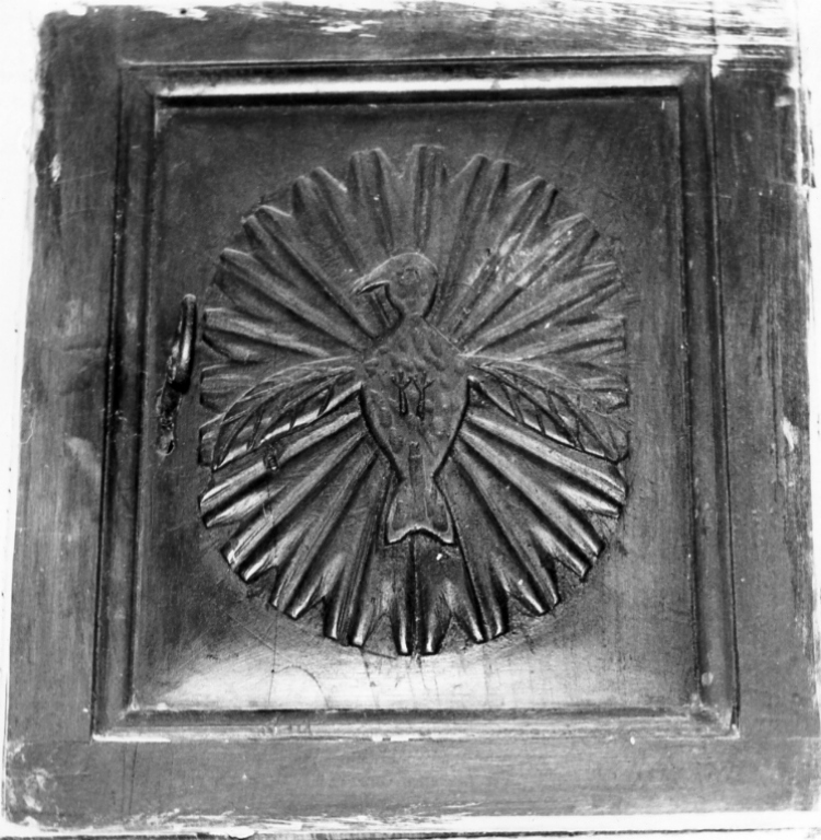 anta di armadietto per oli santi - ambito laziale (secc. XVII/ XVIII)