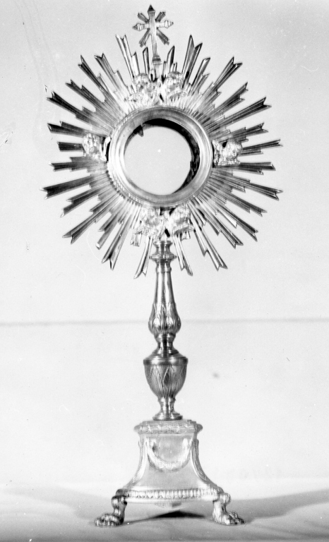 ostensorio - a raggiera - ambito laziale (sec. XIX)
