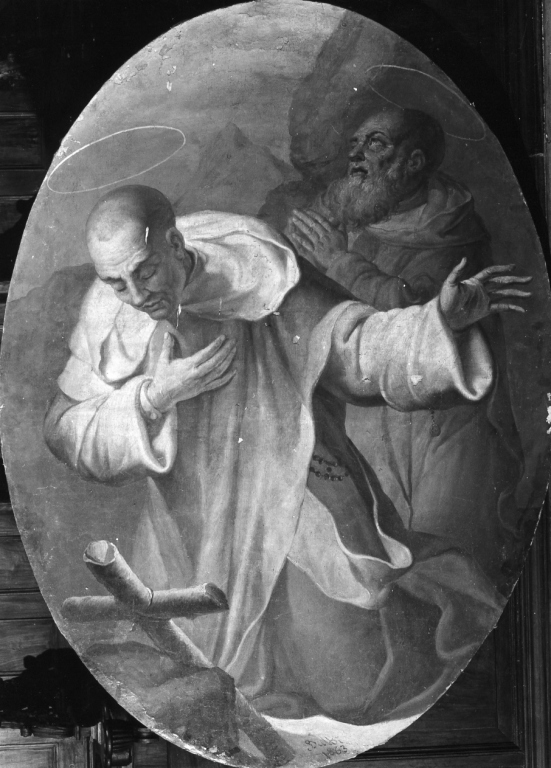 santo certosino in adorazione della croce (dipinto) di Balbi Filippo (sec. XIX)
