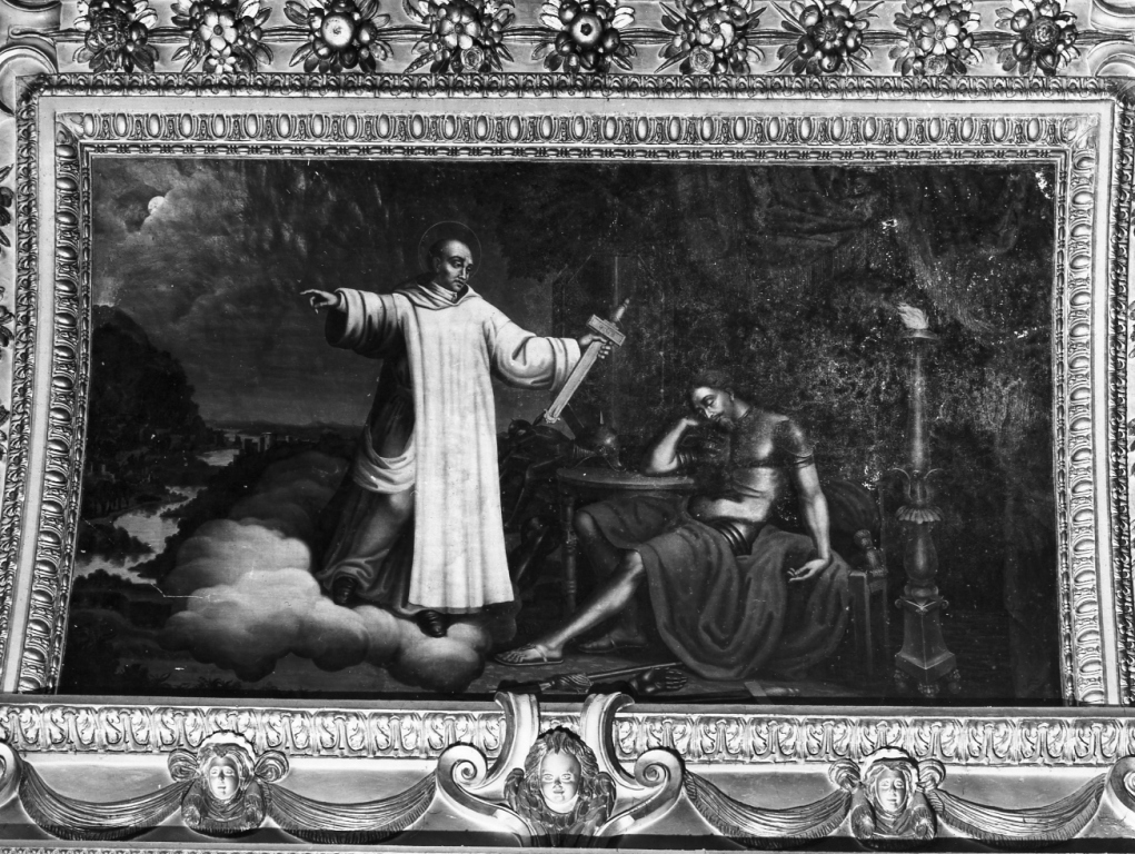 San Bruno appare in sogno a Ruggero I (dipinto) di Battelli Giuseppe (sec. XIX)