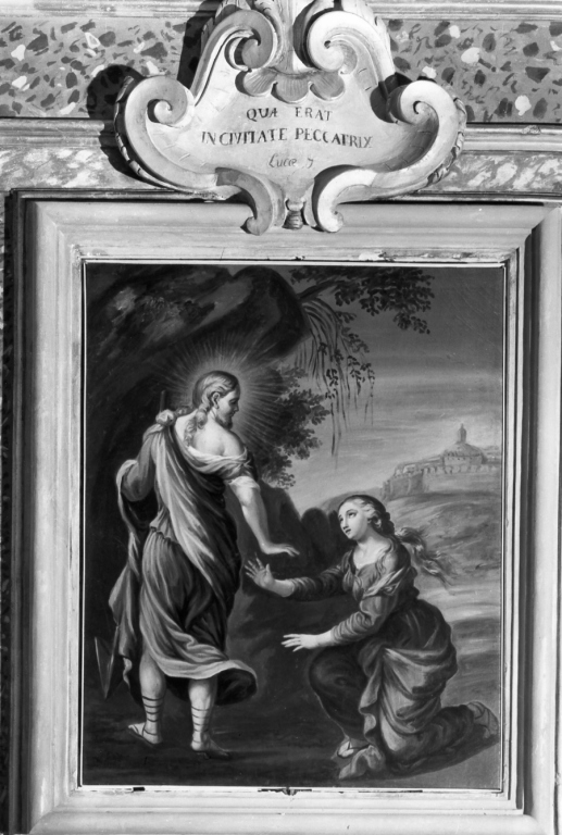 Noli me tangere, apparizione di Cristo risorto a Santa Maria Maddalena (dipinto) di Manco Giacomo (sec. XVIII)