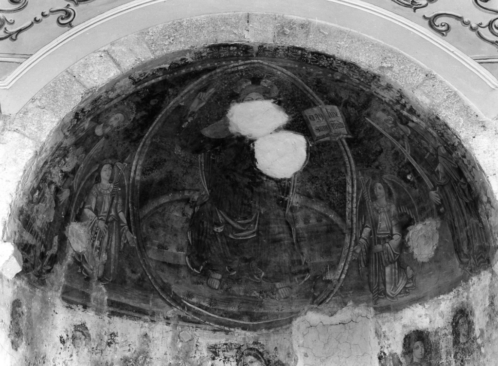 Cristo nella mandorla tra San Pietro e San Paolo (dipinto) - ambito campano (inizio sec. XV)