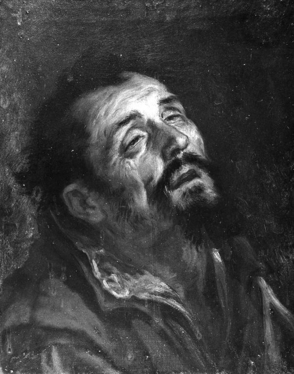 testa di agonizzante (dipinto) di Barbieri Giovan Francesco detto Guercino (scuola) (seconda metà sec. XVII)