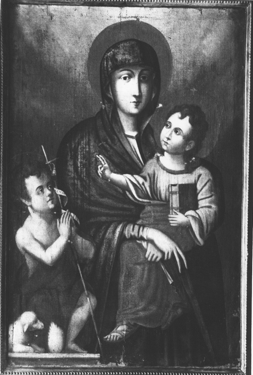 Madonna con Bambino e San Giovannino (dipinto) - ambito Italia centrale (secc. XVI/ XVII)