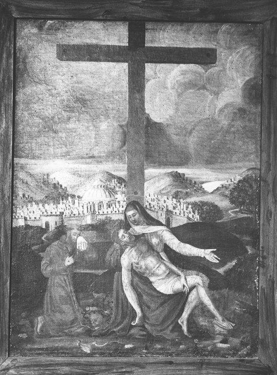 Pietà con San Francesco (dipinto) - ambito Italia centrale (fine sec. XV)