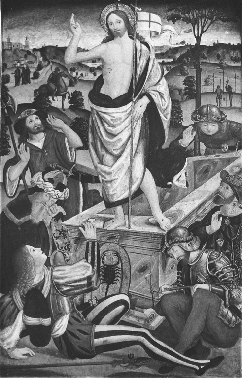 resurrezione di Cristo (scomparto di polittico) di Aquili Marcantonio (sec. XVI)