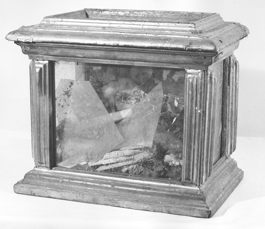 reliquiario a teca - a cassetta - ambito laziale (sec. XIX)