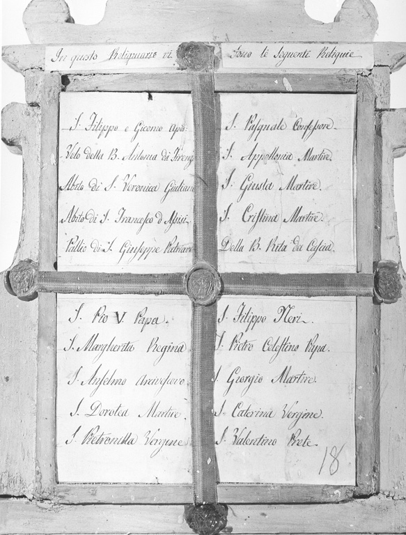 reliquiario - ambito laziale (sec. XVIII)