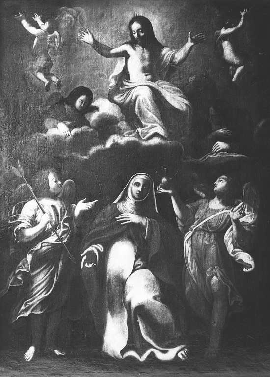 Cristo in gloria e Santa Caterina (dipinto) - ambito laziale (sec. XVII)