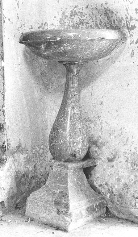 acquasantiera - ambito laziale (seconda metà sec. XVII)