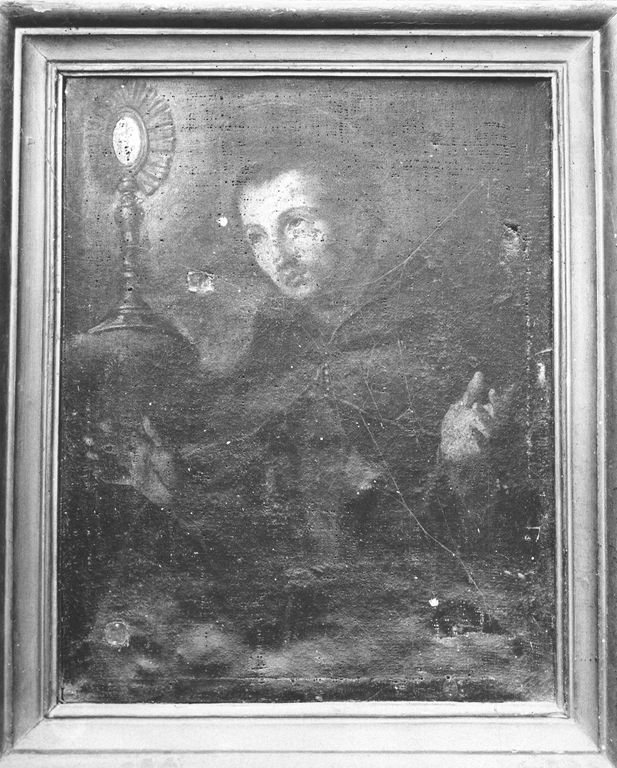 San Francesco in adorazione dell'Eucaristia (dipinto) - ambito laziale (inizio sec. XVIII)