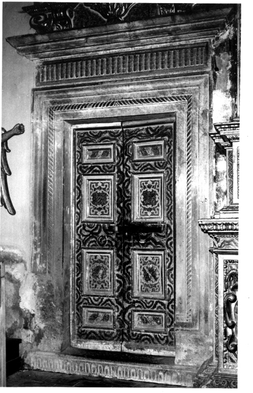 mostra di porta, coppia - ambito laziale (prima metà sec. XVII)