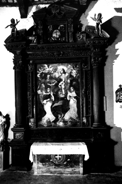 Madonna del Rosario con San Domenico e Santa Caterina da Siena (dipinto) - ambito abruzzese (prima metà sec. XVII)