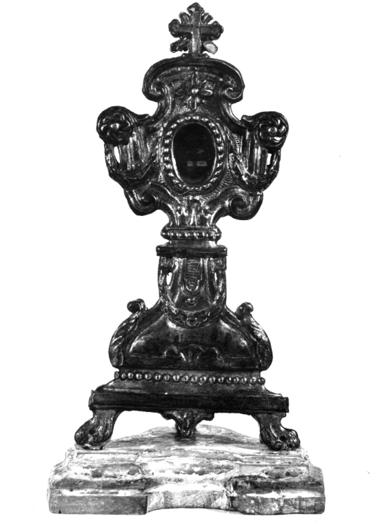 reliquiario - a ostensorio - ambito laziale (fine/inizio secc. XVIII/ XIX)