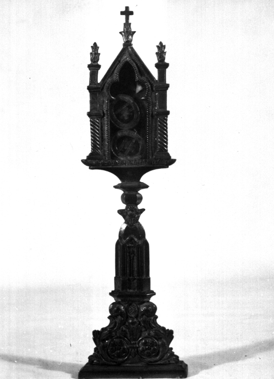 reliquiario architettonico - a tempietto - ambito laziale (sec. XIX)