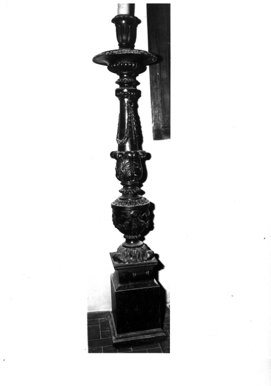 candeliere da chiesa, coppia - ambito laziale (metà sec. XIX)