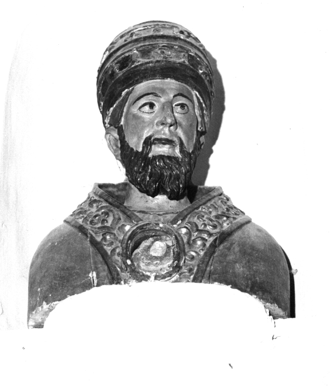 Santo papa (reliquiario - a busto) - ambito laziale (fine/inizio secc. XVII/ XVIII)