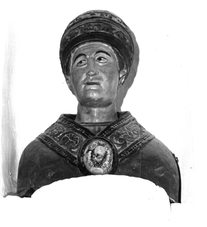 Santo papa (reliquiario - a busto) - ambito laziale (fine/inizio secc. XVII/ XVIII)