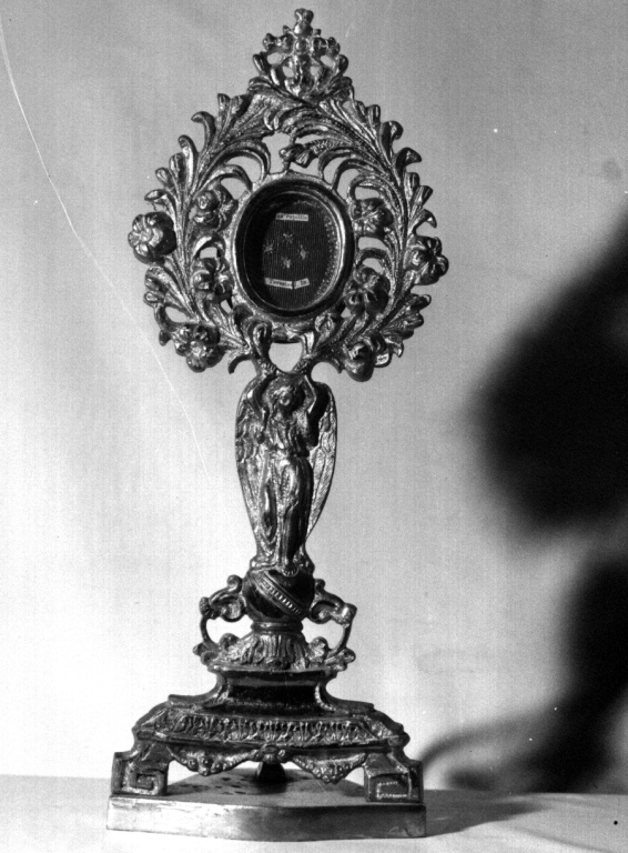 reliquiario - a ostensorio - ambito laziale (fine/inizio secc. XIX/ XX)