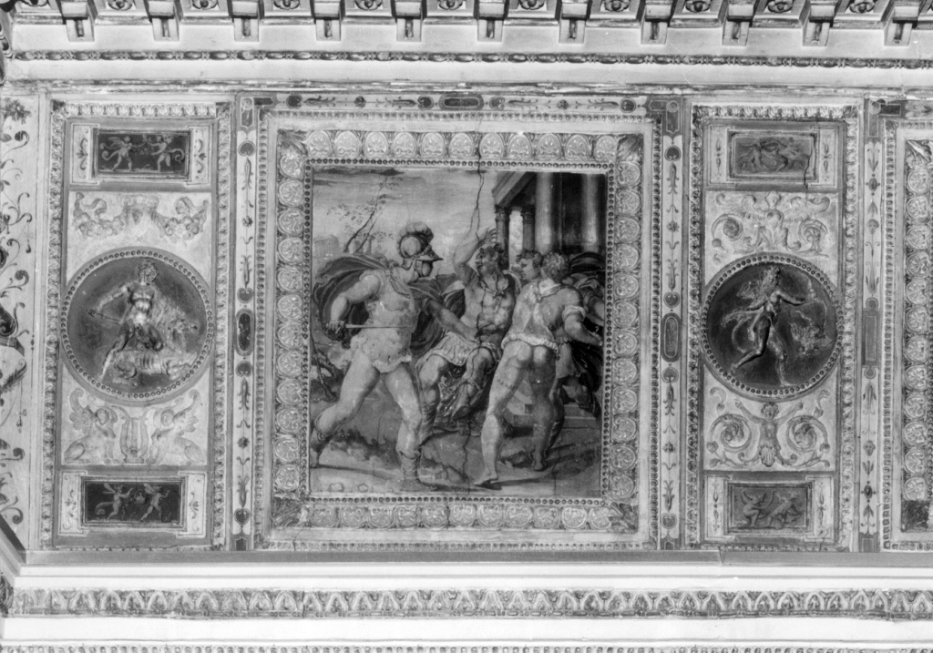 la morte del Re Amulio (dipinto, ciclo) di Ponsio Jacquio (sec. XVI)