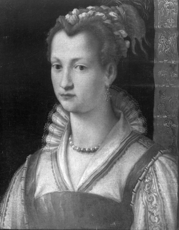 Ritratto femminile (dipinto) di Agnolo di Cosimo detto Bronzino (maniera) (terzo quarto sec. XVI)